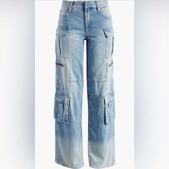 Alice + Olivia Cay Baggy Denim Cargo Pants sz 29 BRAND NEW WITH TAGS - Picture 3 of 10